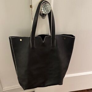 Vince Black Tote Bag with Contrast Trim - Classic Everyday Carry